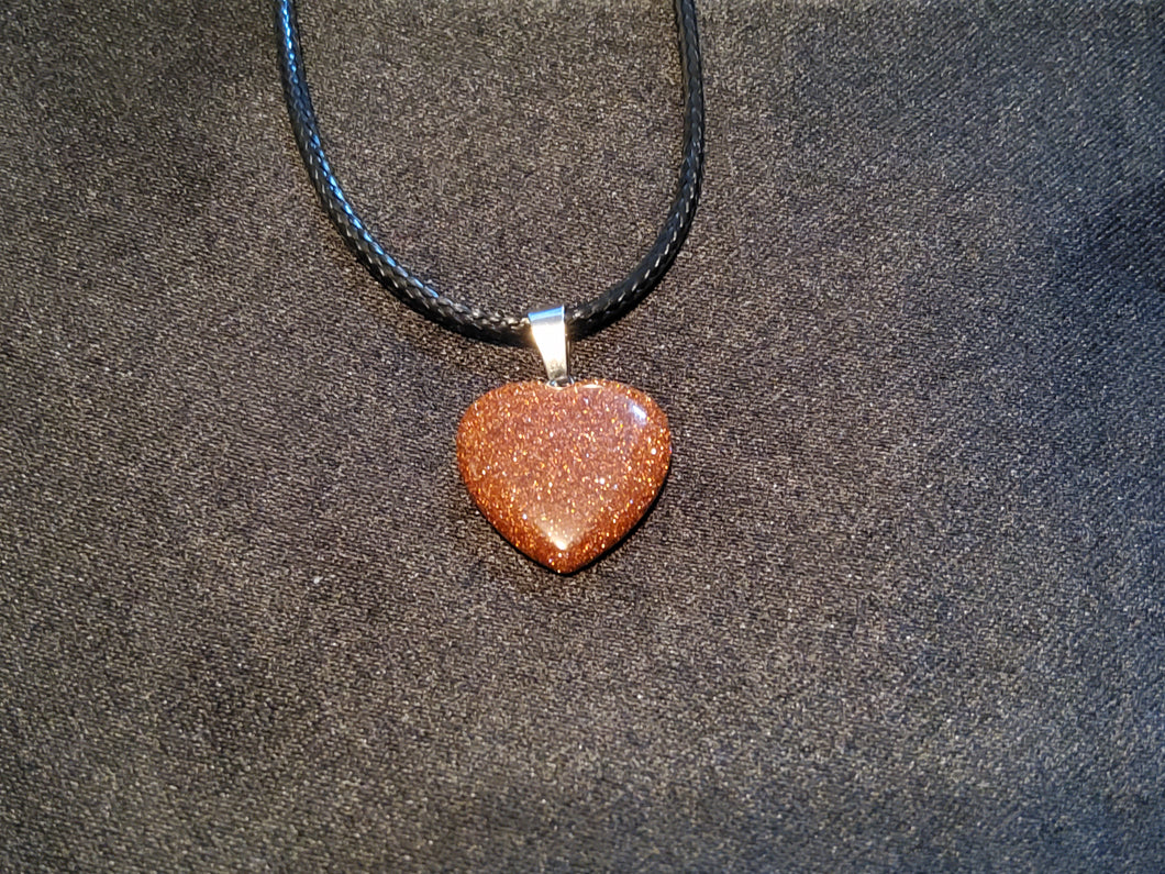 Goldstone Heart Necklace