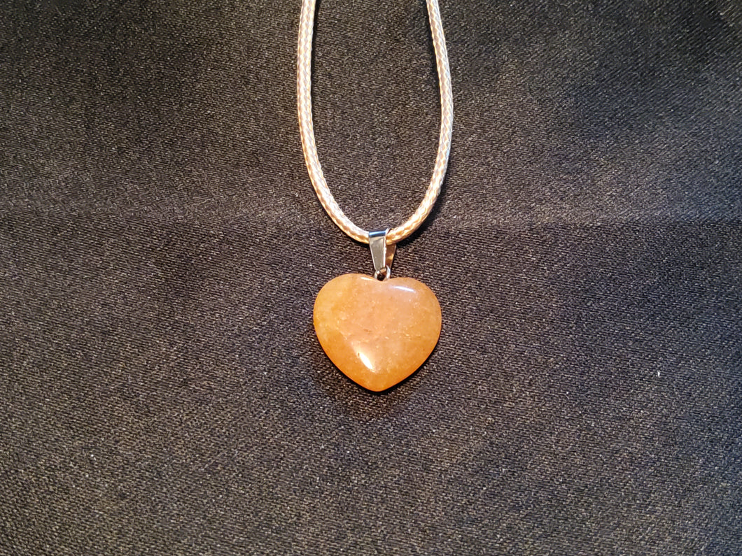 Yellow Quartz Heart Necklace