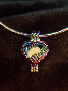 Rainbow Best Mom Heart Charm