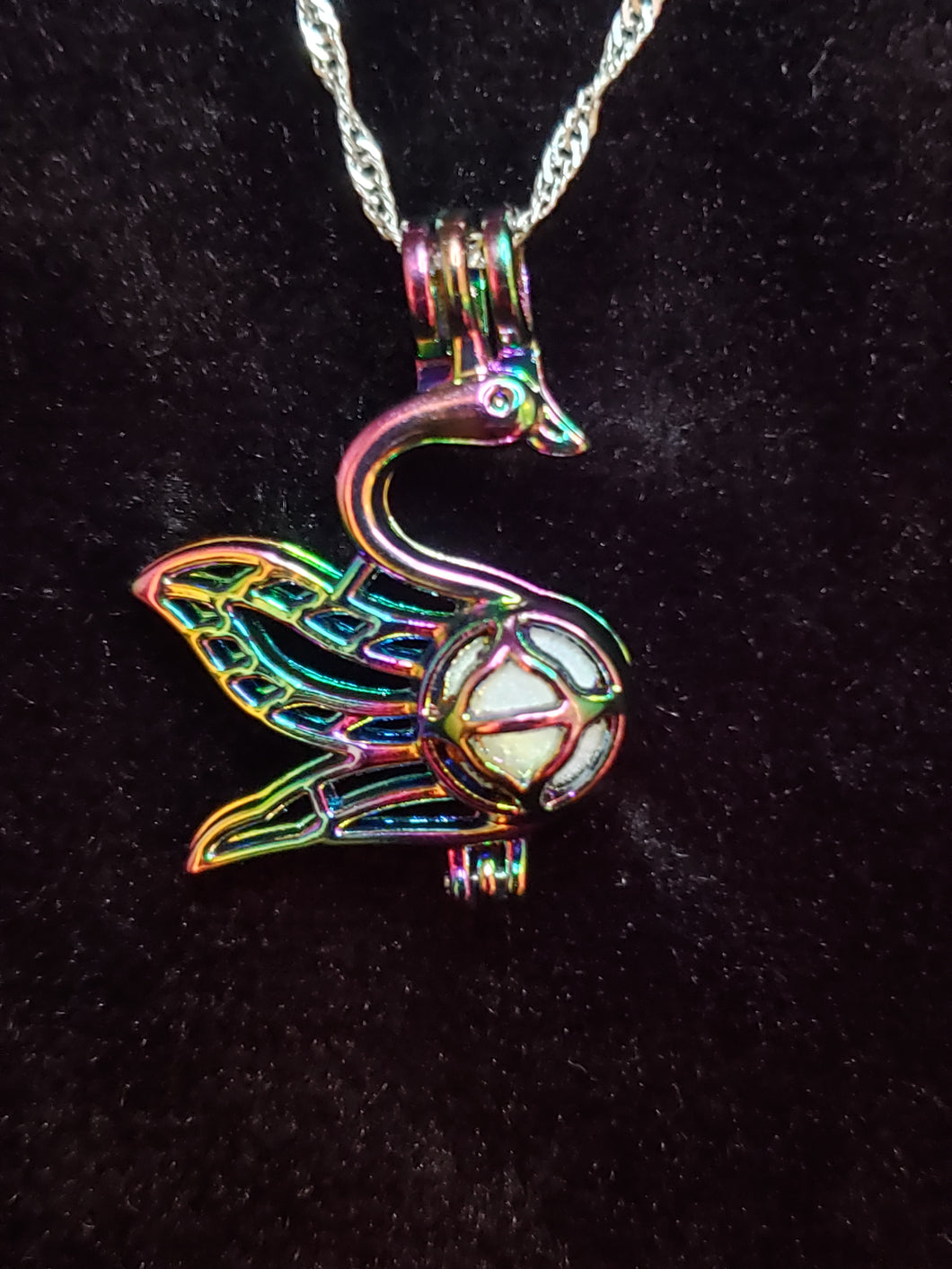 Rainbow Swan Charm